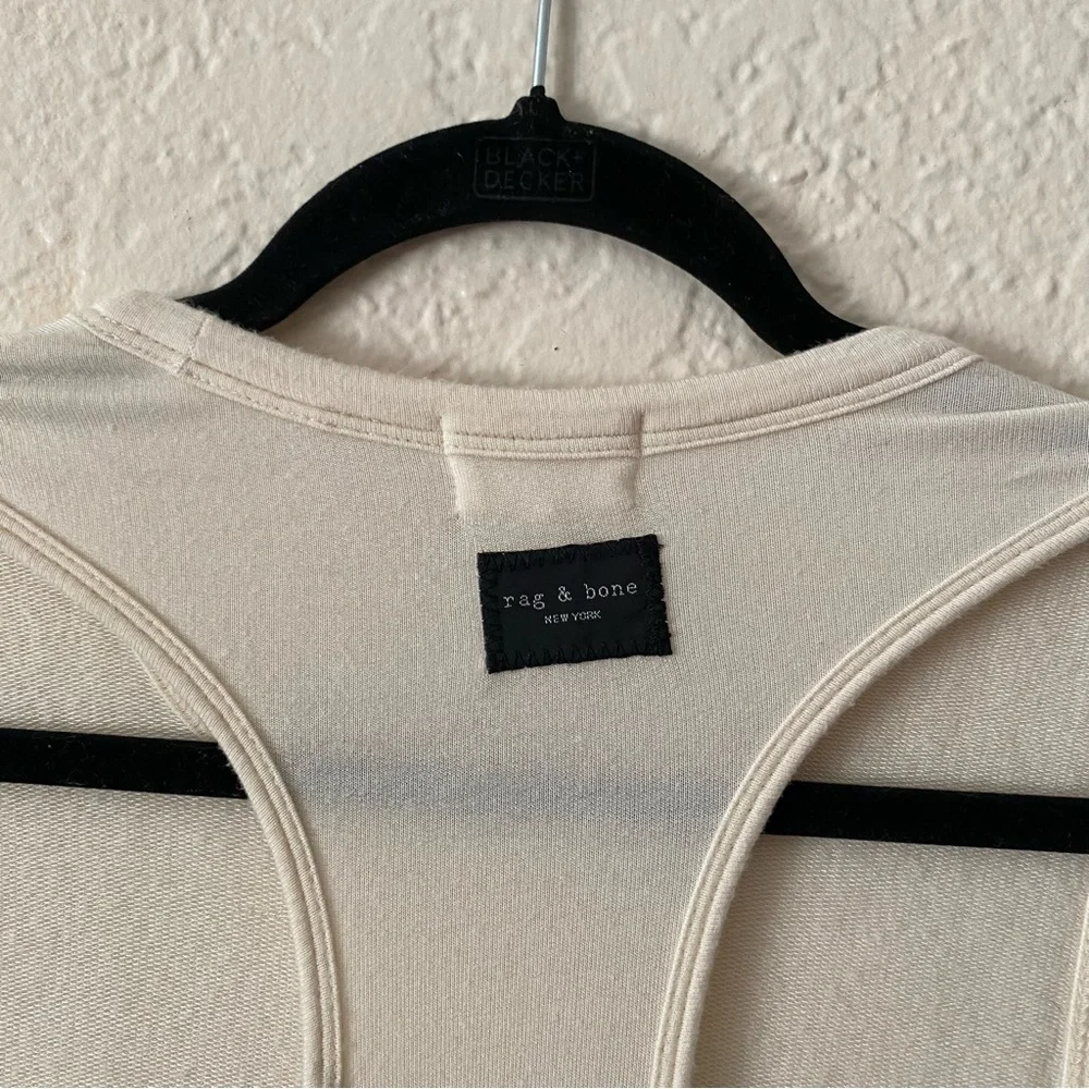 Rag & Bone Sydney Tank Dress Size M Cream Backless Maxi Slits The Row Inspired